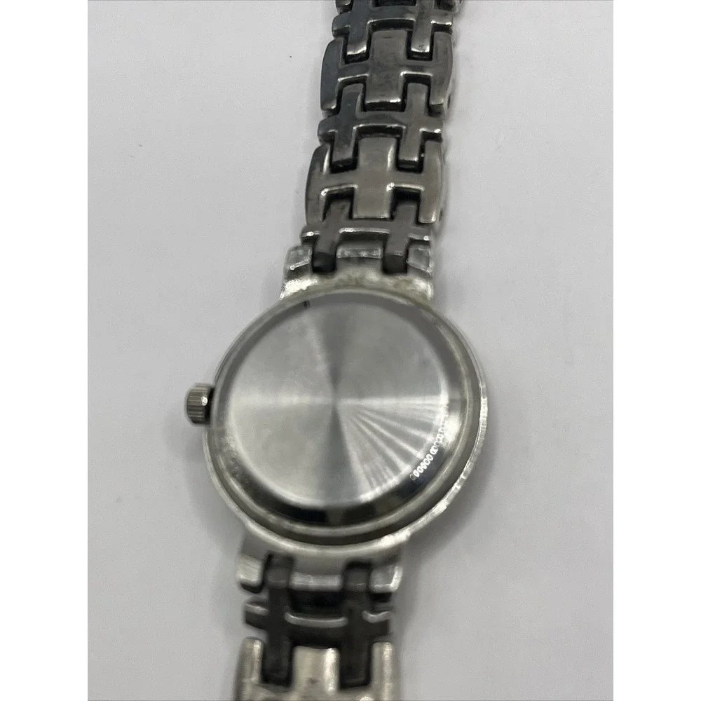 Polini‎ Women's Quartz Watch Silver Tone Band Black Dial- New Battery
